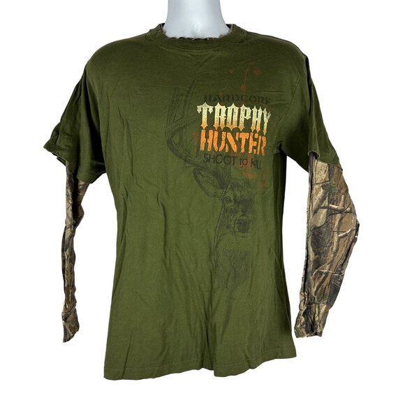 Buck Wear Hardcore Trophy Hunter Long Sleeve T-Shirt Size L - Picture 1 of 6
